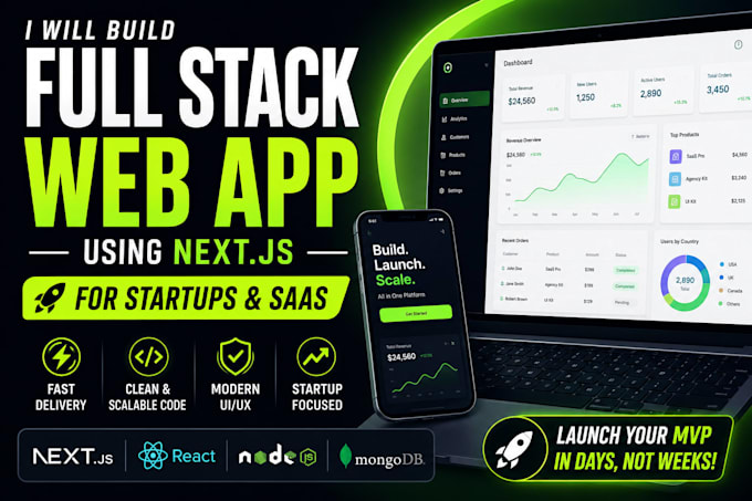 design and develop next js scalable website or app as full stack web developer