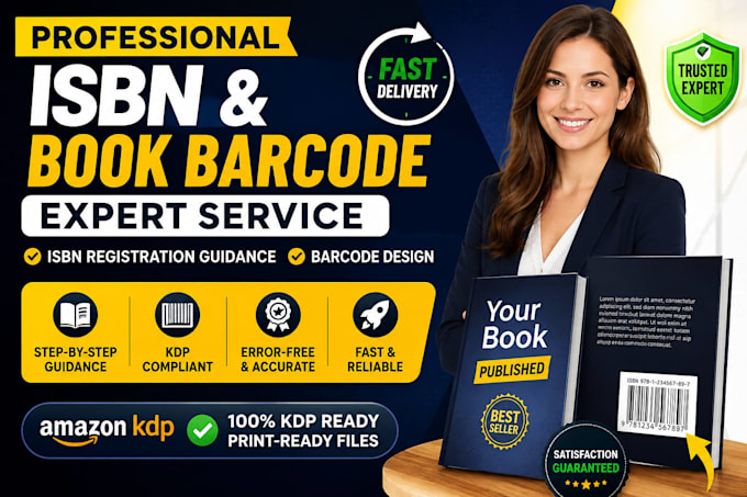 assist with isbn registration and design professional book barcodes