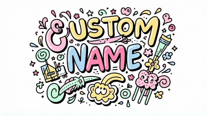 draw doodle art name or merch design