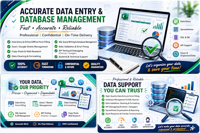 do expert sql database management accurate data entry and data filling