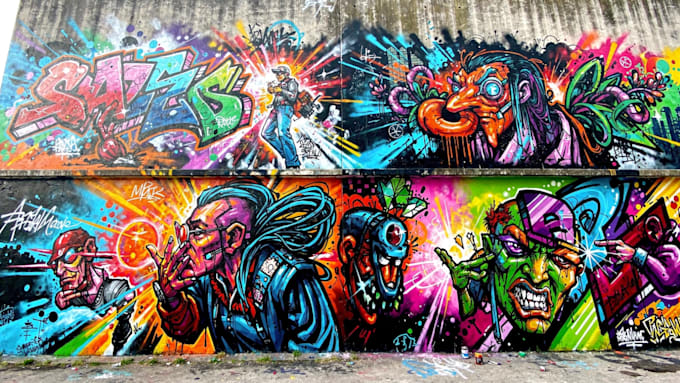 create custom graffiti art designs murals and wall arts