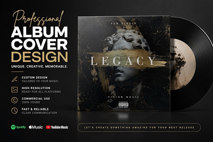 create a professional album cover for spotify