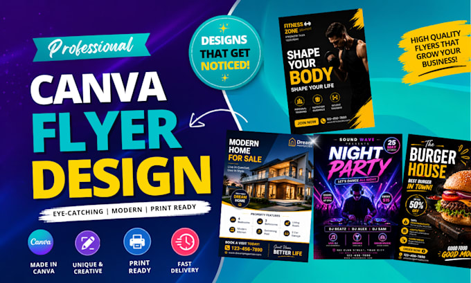 design a modern editable canva flyer for your business