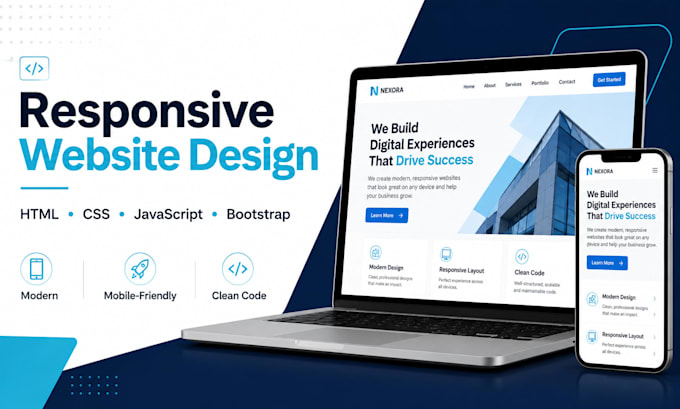 create a responsive website using HTML CSS and javascript