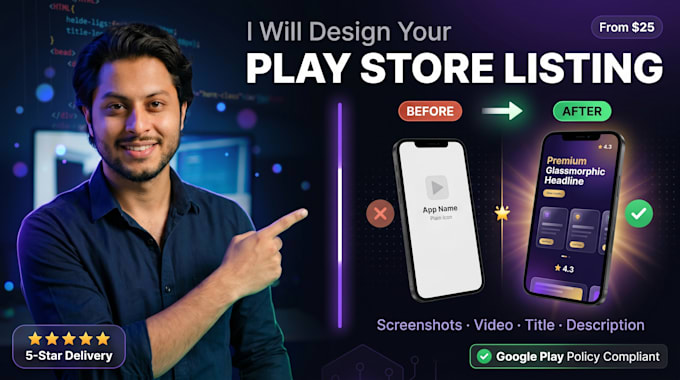design play store screenshots and aso listing
