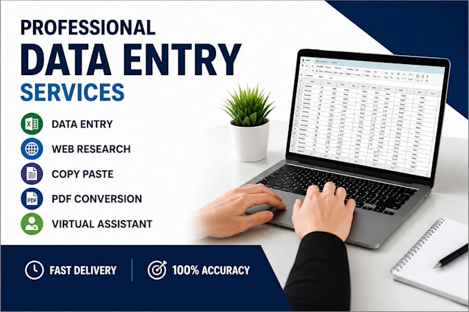 provide professional data entry, web research
