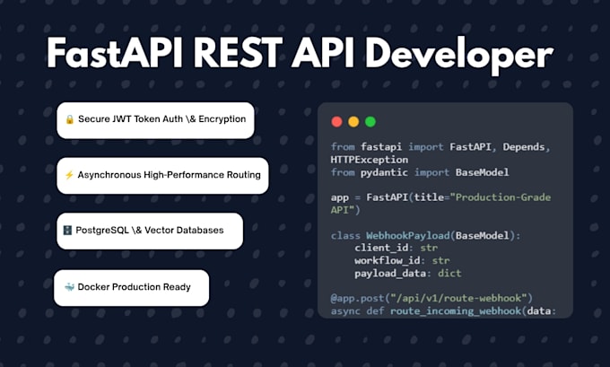 develop fastapi backend rest apis and ai integrations