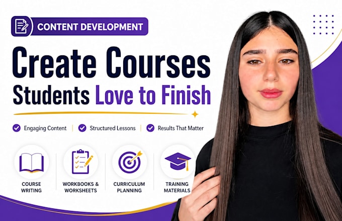 create online course content, workbooks, lessons and training material