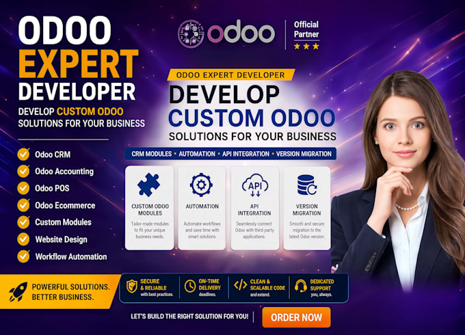 customize odoo erp, CRM, accounting, pos modules, web app and ecommerce website