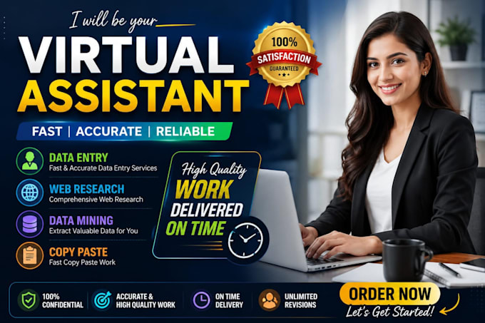 be your virtual assistant for data entry, web research and copy paste