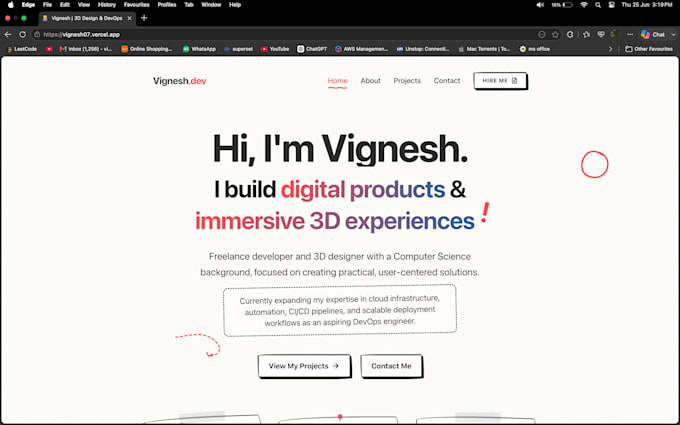 design and develop a modern responsive portfolio website
