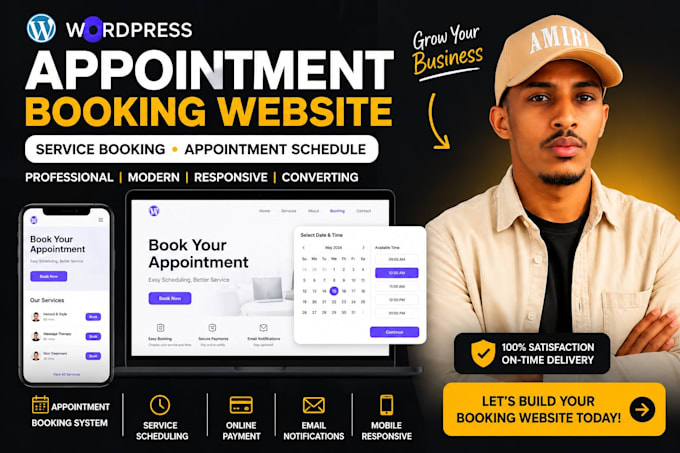 do wordpress appointment booking website, service booking, appointment schedule
