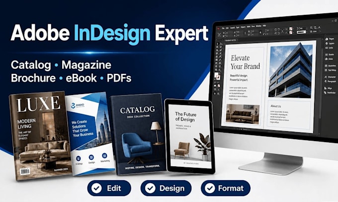 format books, ebooks, brochures, and magazines in adobe indesign