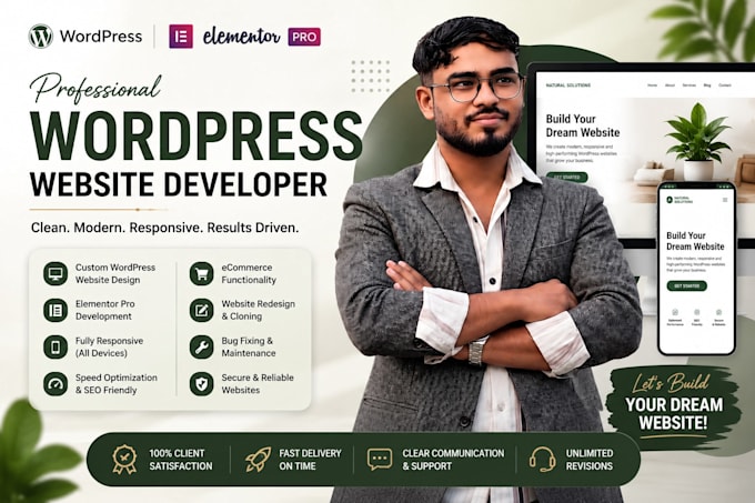 create a responsive and fully functional wordpress website