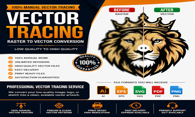 do vector tracing, vectorize logo, image to vector and redraw artwork