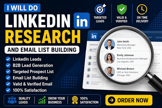 linkedin research and email list building