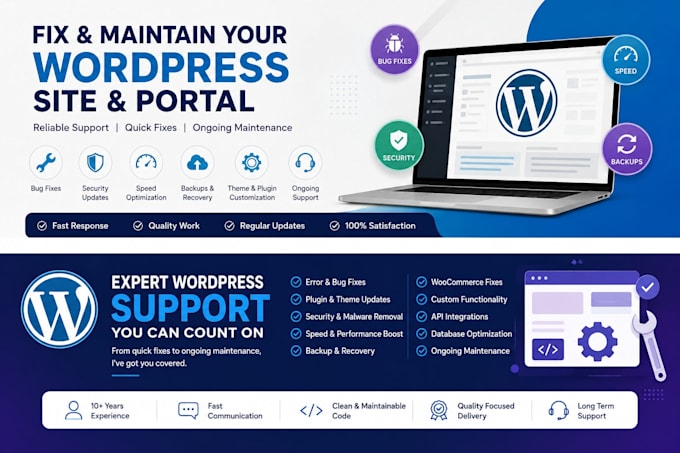 fix and maintain your web application and portals
