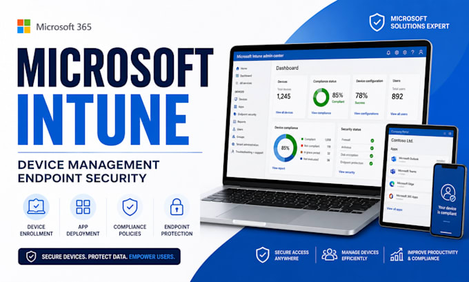 set up microsoft intune device management and endpoint security