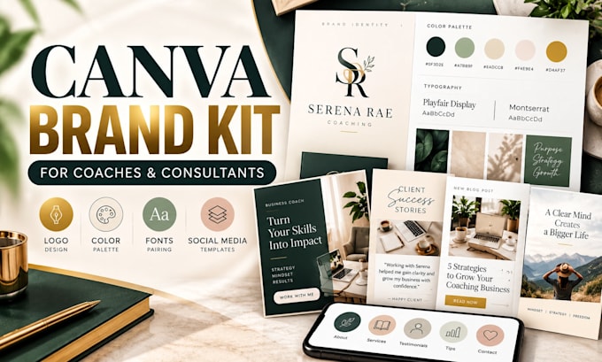 design a canva brand kit for coaches consultants