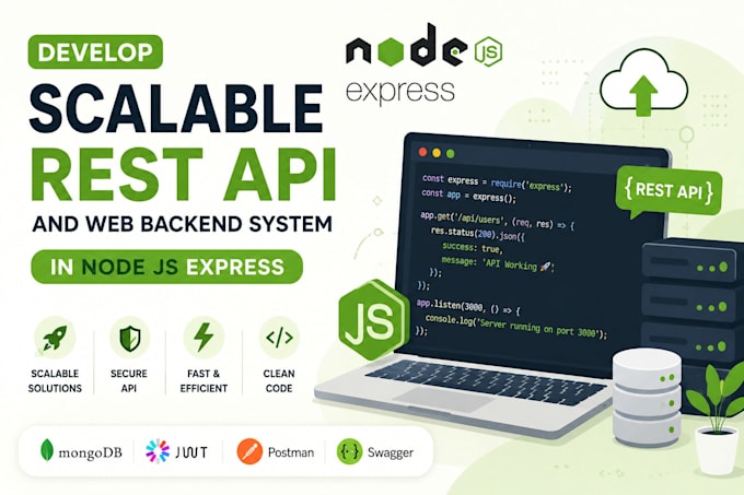 develop scalable rest API and web backend system in node js express