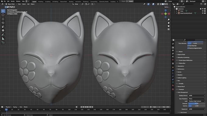 create anime 3d props model mask object assets or weapon items for 3d prints