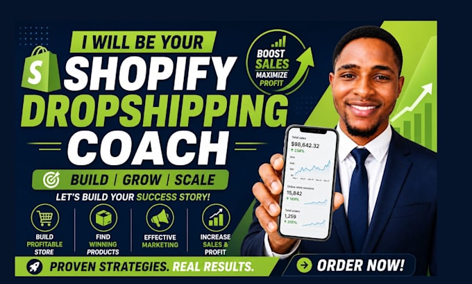build shopify store, shopify mentor, dropshipping coach shopify marketing expert
