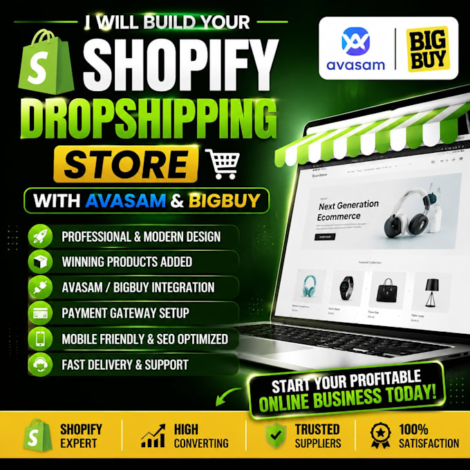 create a profitable shopify dropshipping store using avasam and bigbuy