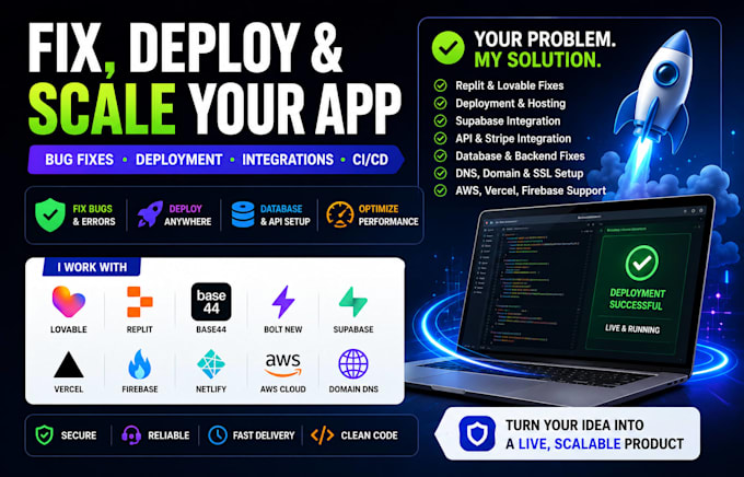 fix lovable deploy replit web app supabase aws cloud firebase dns vercel base44