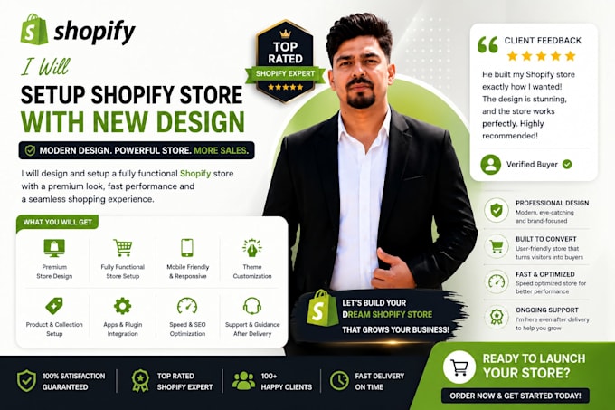 setup shopify store with new design
