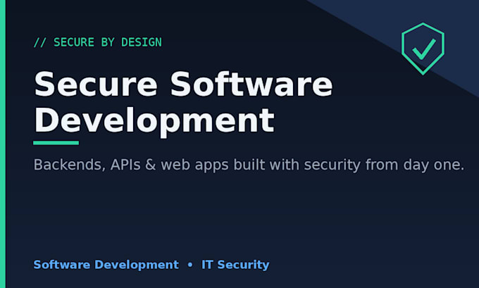 develop a secure backend, API or web application for you