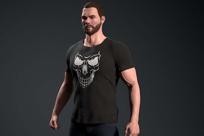 create a realistic 3d game ready character model for unreal engine and unity