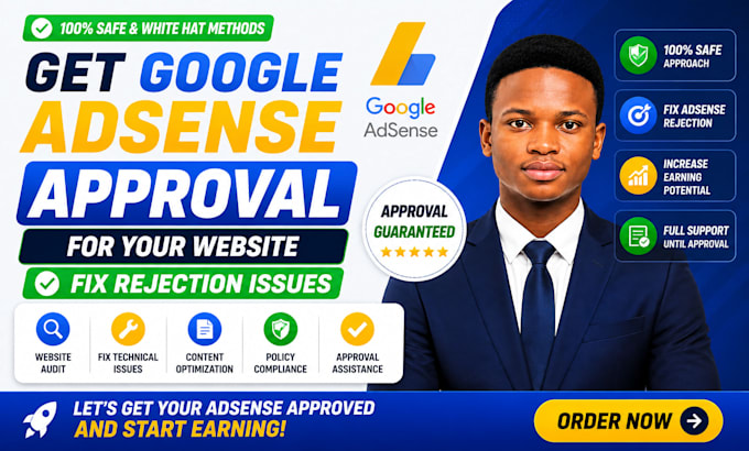 get google adsense approval guarantee service fix website adsense rejection