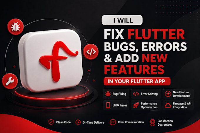 fix flutter bugs, flutter errors, and new features in your hybrid flutter app