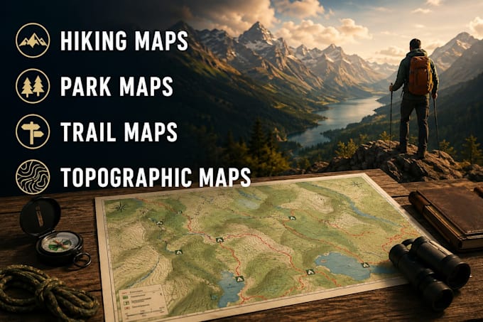 design custom hiking maps park map trail maps and topographic maps
