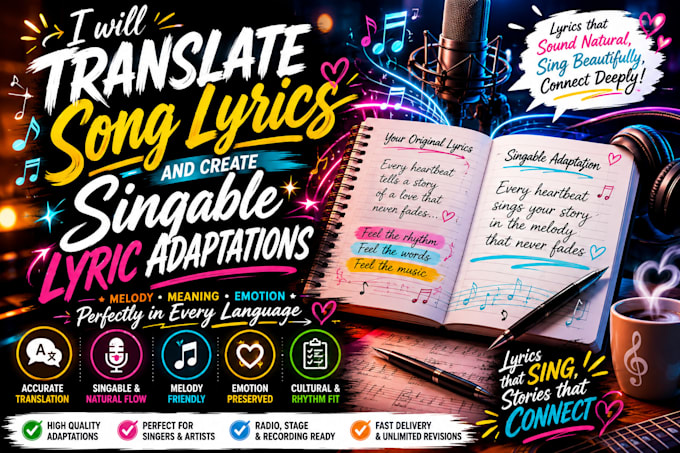 translate song lyrics and create singable lyric adaptations