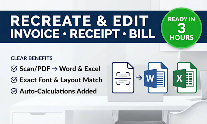 professionally restore, recreate and changes invoice, receipt, bill book