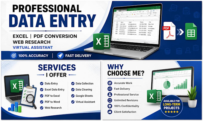 do professional data entry, excel data cleaning