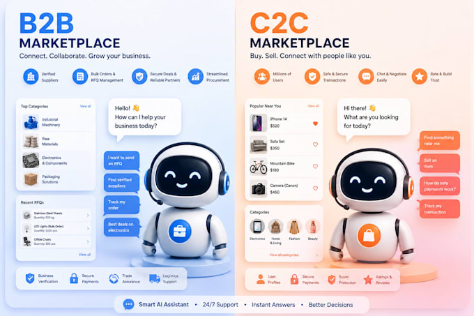 develop b2b wholesales app, bulk order app, marketplace app, c2c wholesale app