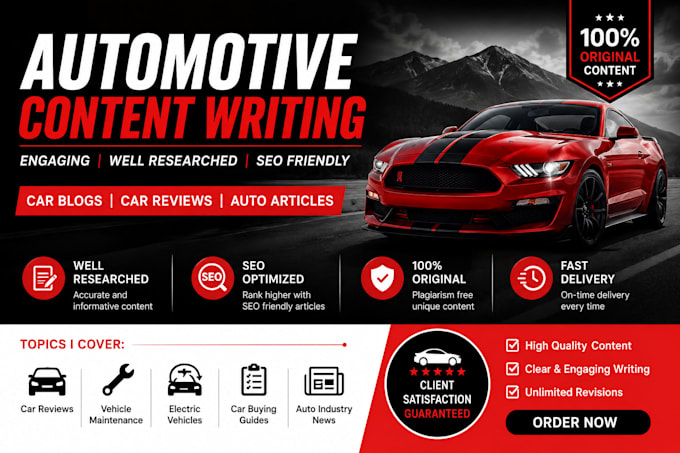write automotive articles, car blogs and auto content