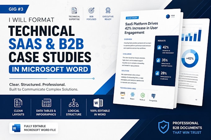 format technical saas and b2b case studies in microsoft word