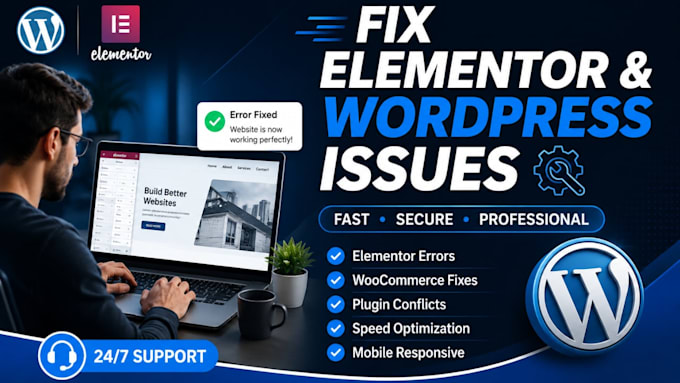 fix wordpress elementor bugs and customize elementor pro