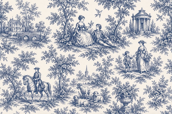 create custom toile de jouy patterns for your fabric brand