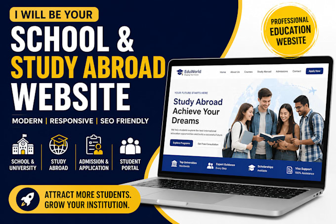 build school website, education website, university and study abroad website