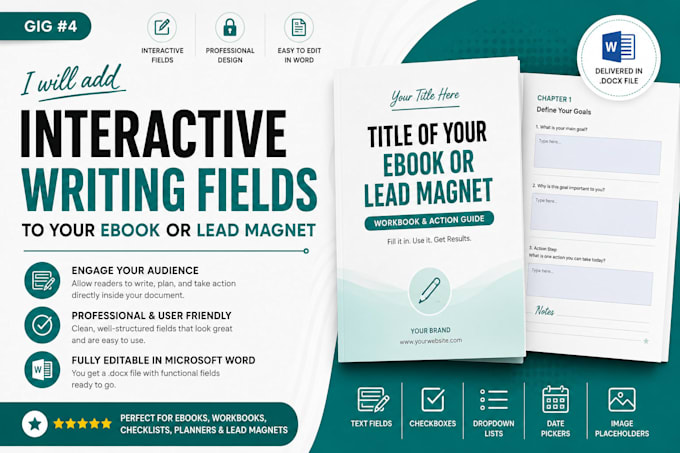 add interactive writing fields to your ebook or lead magnet