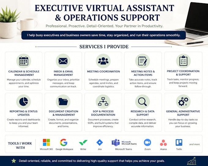be your executive virtual assistant and operations partner
