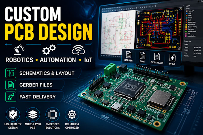 design custom pcb boards for robotics, automation, and iot projects