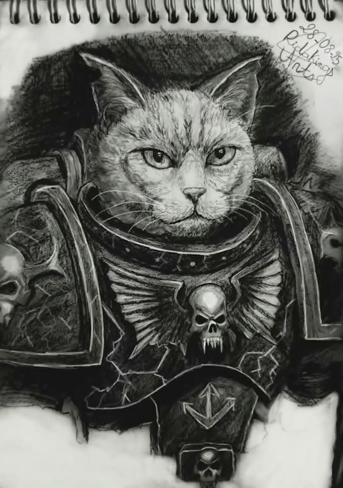 draw a custom grimdark character portrait inspired by 40k