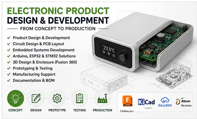 design electronic products, pcb design, embedded hardware and pcb prototypes