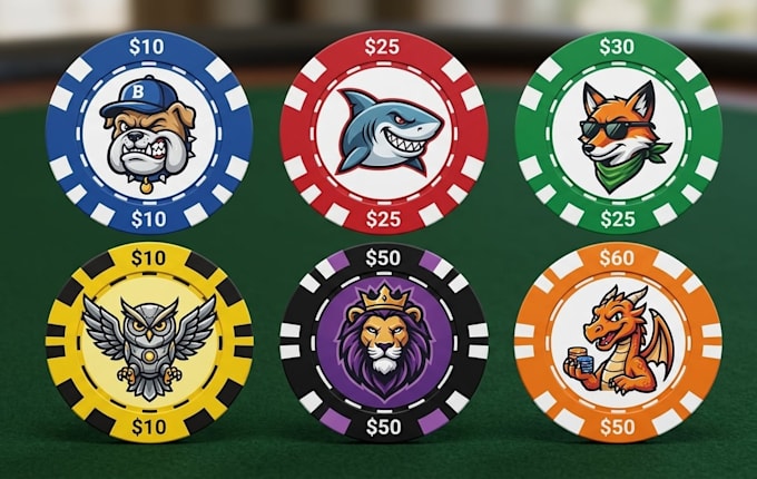 create luxury poker logo and poker chip design
