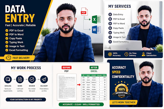 accurate data entry, PDF to excel and word conversion